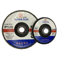 125x22mm Aluminum Oxide abrasive flap disc flap wheel polishing, 5inch flap disc fiberglass back flexible flower disc